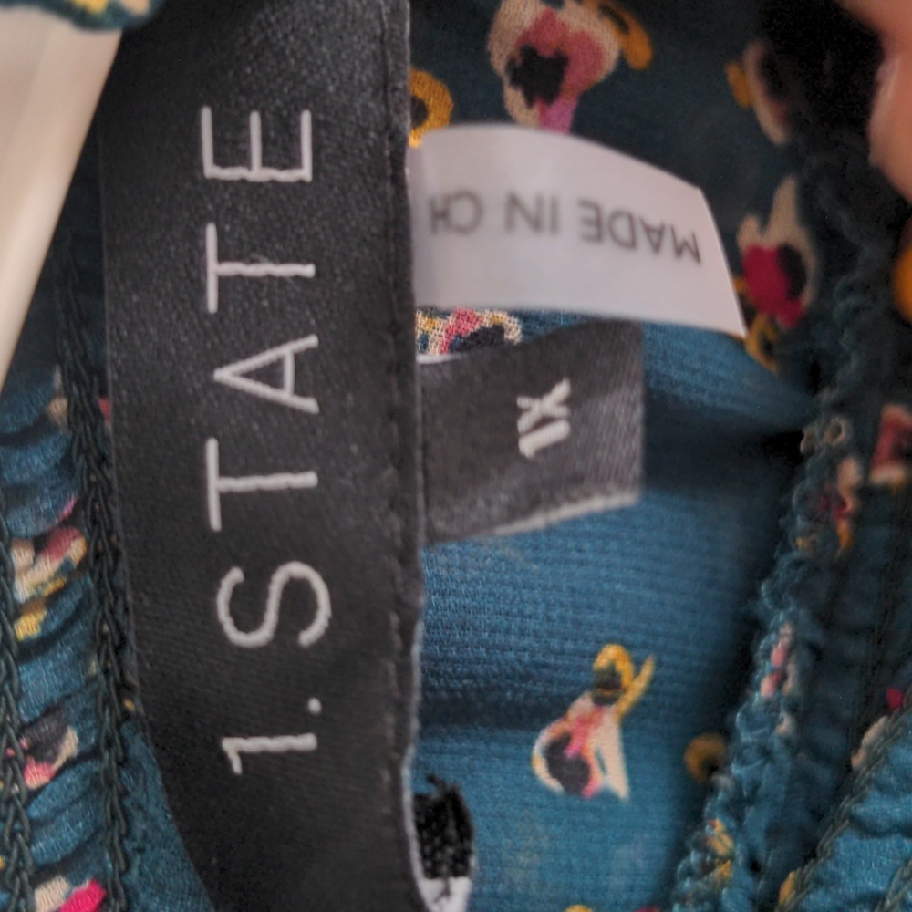 1. State Forest Green Floral Ruffle Dress - Picture 3 of 9